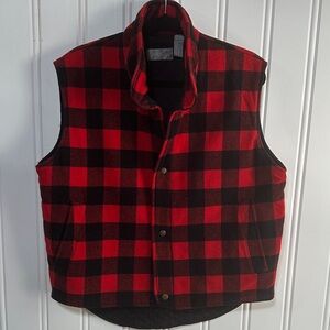 Lord & Taylor wool blend Buffalo plaid snap down bed Mens L Large